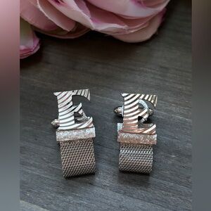 Vintage Dante Silver Initial E Cufflinks